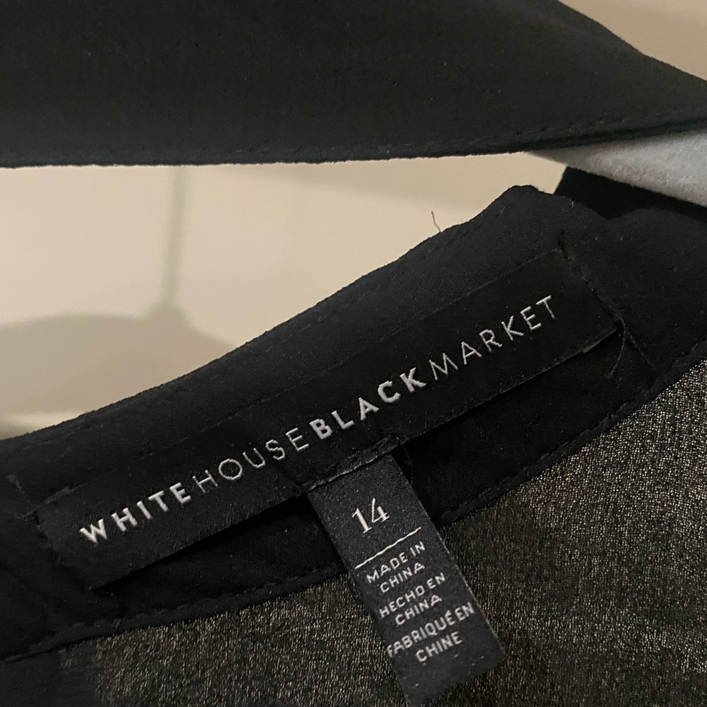 White House Black Market Black and White Floral Blouse - Picture 6 of 11